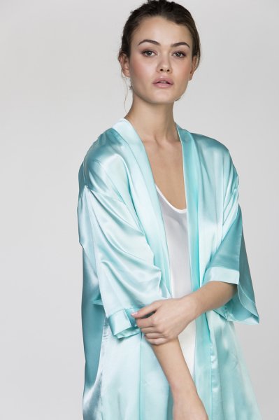 Bridesmaid Mint Yeşili Sabahlık Standart Beden - Kuyruklu Font