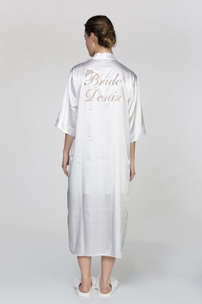 Bride Midi Boy  Nakışlı Sabahlık