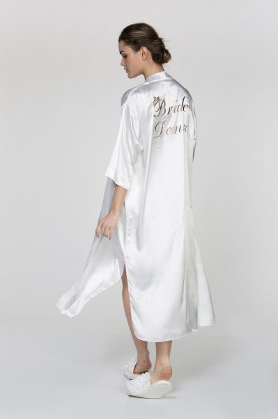 Bride Midi Boy  Nakışlı Sabahlık