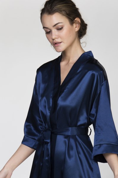 Bridesmaid Lacivert Sabahlık