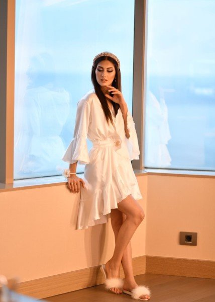 Volanlı Bride Sabahlığı