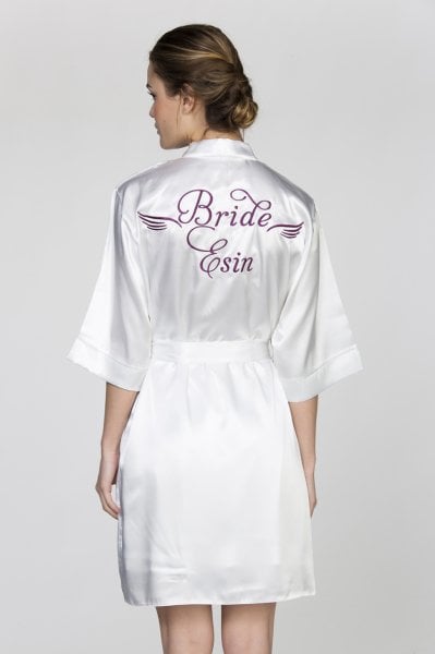 Bride Gelin Sabahlığı Geniş Beden - Kuyruklu Font