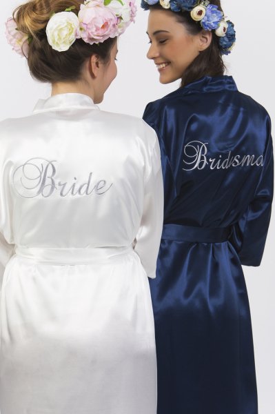 Bridesmaid Lacivert Sabahlık Geniş Beden - Lady Font