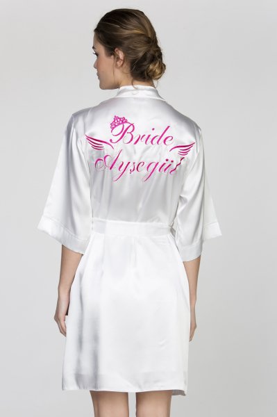 Bridesmaid Lacivert Sabahlık Geniş Beden - Prenses Font