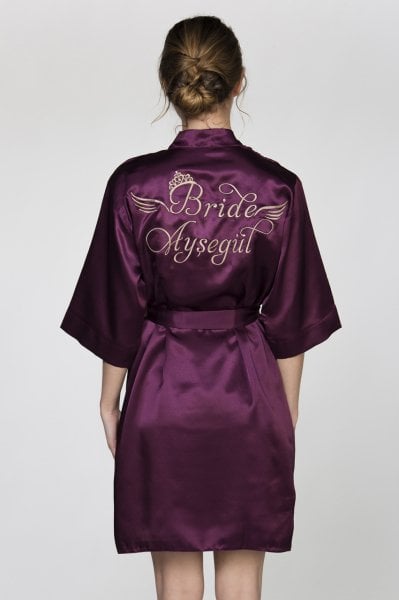 Bridesmaid Lacivert Sabahlık Standart Beden - Kuyruklu Font