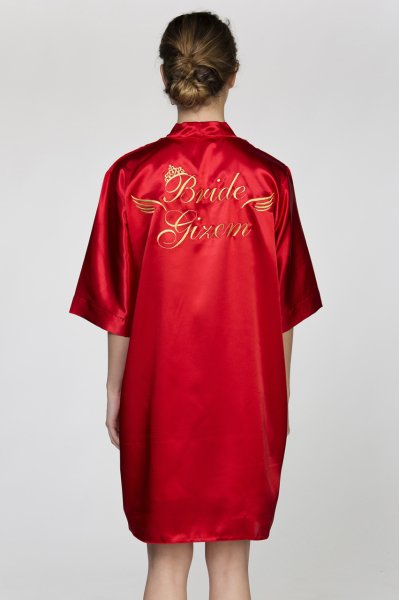 Bridesmaid Lacivert Sabahlık Standart Beden - Prenses Font