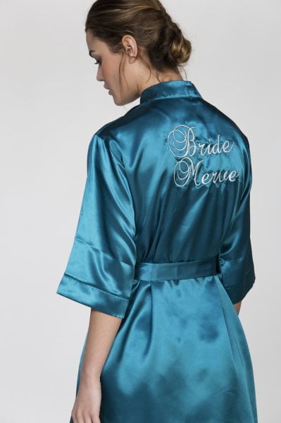 Bride  Nakışlı Sabahlık Geniş Beden - Lady Font