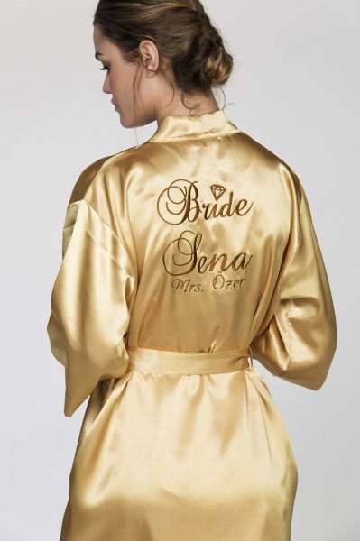 Bride  Nakışlı Sabahlık Standart Beden - Lady Font
