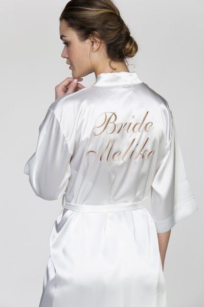 Bride  Nakışlı Sabahlık Standart Beden - Prenses Font