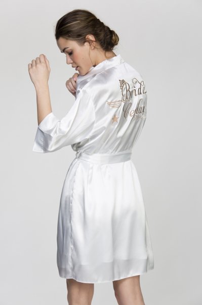 Bridesmaid Mint Yeşili Sabahlık Standart Beden - Kuyruklu Font