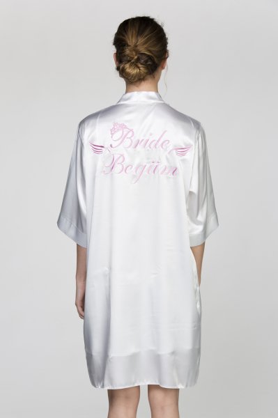 Bridesmaid Açık Pembe Sabahlık Geniş Beden - Prenses Font