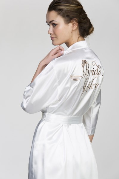 Bridesmaid Açık Pembe Sabahlık Standart Beden - Kuyruklu Font