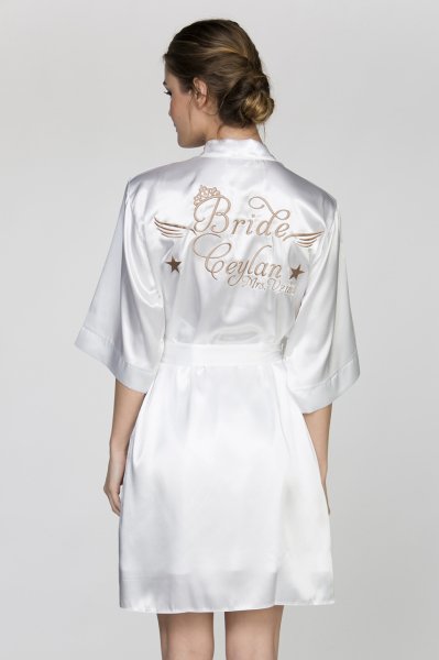 Bridesmaid Açık Pembe Sabahlık Standart Beden - Kuyruklu Font