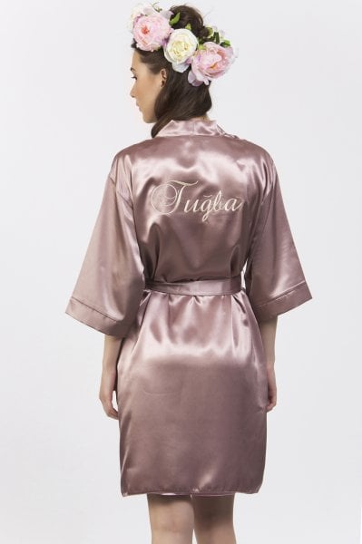 Bridesmaid Açık Pembe Sabahlık Standart Beden - Lady Font