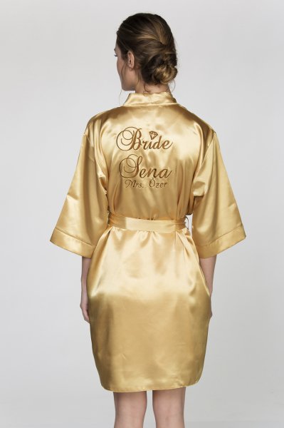 Bridesmaid Açık Pembe Sabahlık Standart Beden - Lady Font